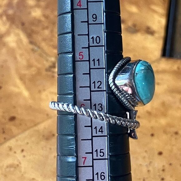 Royston Turquoise Sterling Silver Arrow Ring Size 6 - Picture 7 of 8